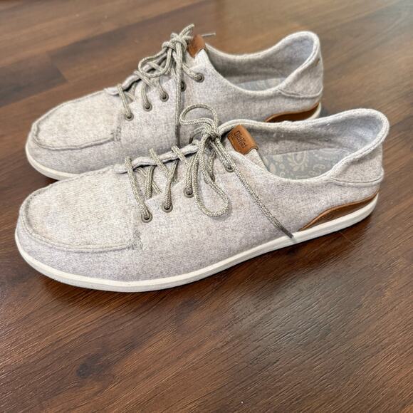 Olukai Manoa Hulu Men's Casual Textile Slip On Shoes Beachy Coastal Gray Sz 10 - Picture 9 of 9